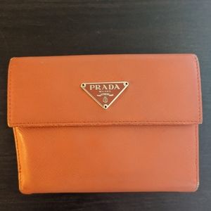 PRADA orange wallet